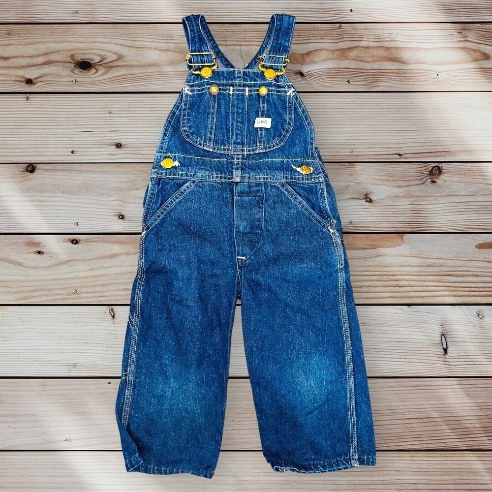 D5‎ Vintage Lee Overalls Denim Jeans Size Infant Toddler 18 24 months 2 Toddler